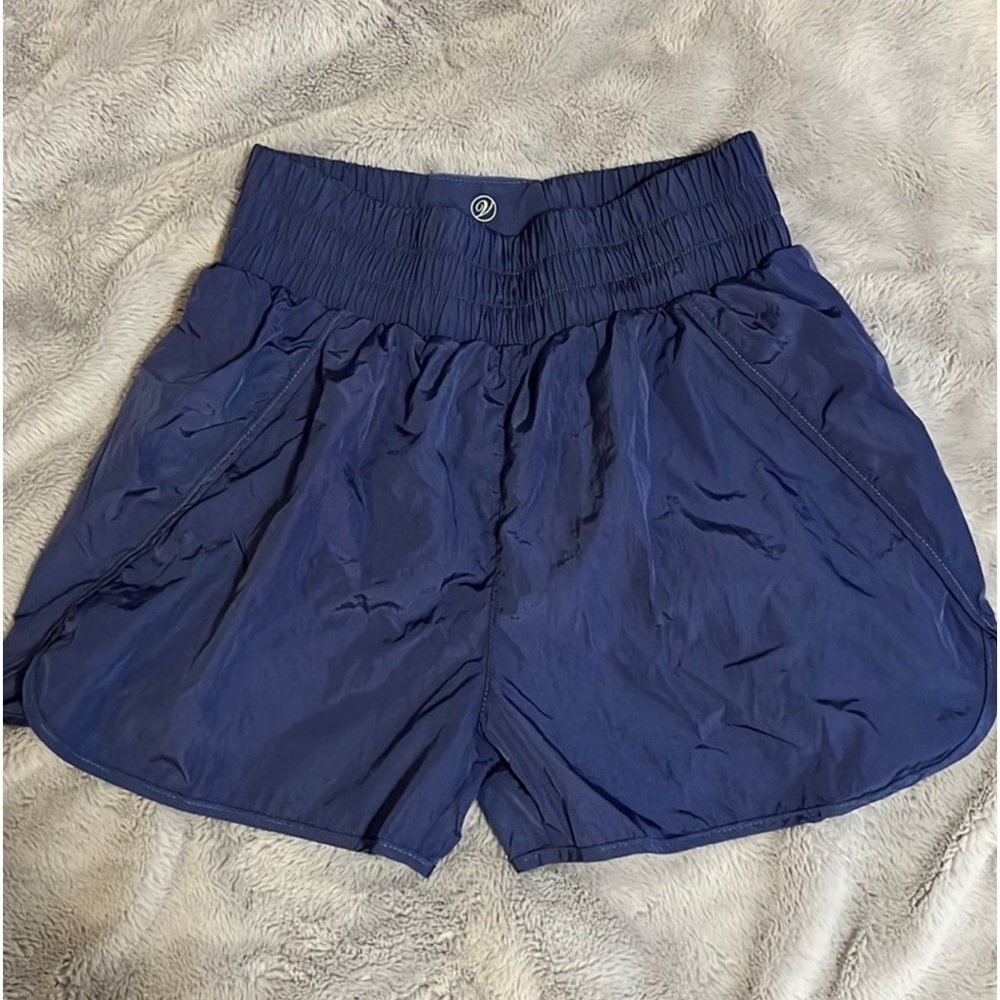 Blue high wasted shorts
